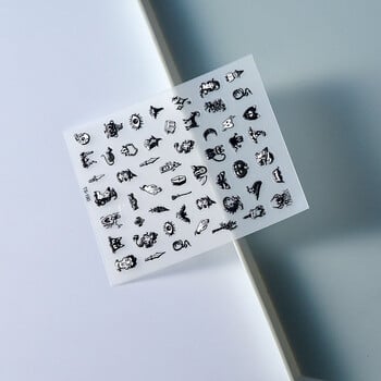 Пънк тъмен стикер за нокти Witch Wizzard Devil Sliders On Nail Charms Decal Украса Плъзгач за нокти FEB-190