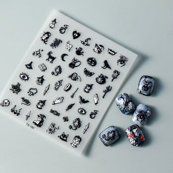 Пънк тъмен стикер за нокти Witch Wizzard Devil Sliders On Nail Charms Decal Украса Плъзгач за нокти FEB-190