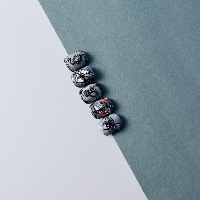 Punk Dark αυτοκόλλητο νυχιών Witch Wizzard Devil Sliders On Nail Charms Διακοσμητικός στολισμός νυχιών Slider FEB-190