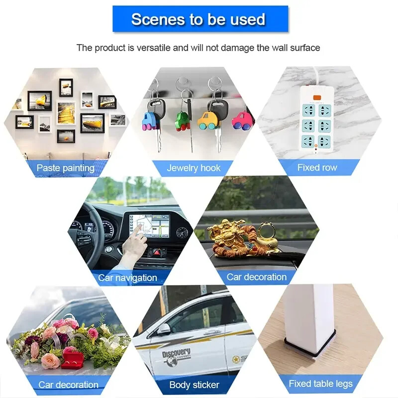 Двустранно залепваща лента Здрава прозрачна нано двустранна лепкава лента Водоустойчиви стикери за стена за многократна употреба Супер здрави