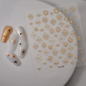 Υψηλής ποιότητας Luxury Nail Art Decoration Slider Nail Slider 5d Gold Laser DIY Nail Ornament CO-123