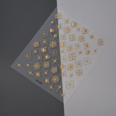 Υψηλής ποιότητας Luxury Nail Art Decoration Slider Nail Slider 5d Gold Laser DIY Nail Ornament CO-123