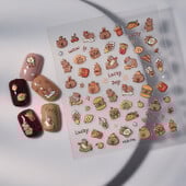 Capybara αυτοκόλλητο νυχιών 5D Cute Animal Decal Nail Art Sliders Foil Tattoo FEB-776