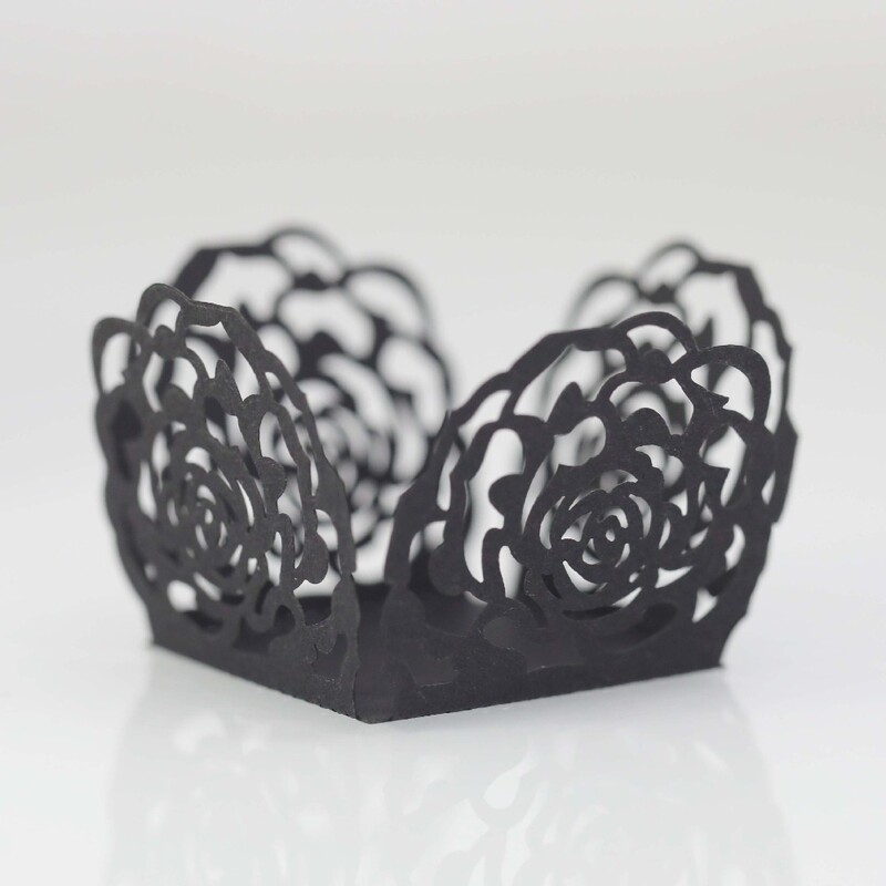 50 tk Šokolaadipakend Šokolaadialuse paber Õõnes magustoidukaunistus Šokolaadikommitopsid Roosist pitsist pakkepaber Pulmad