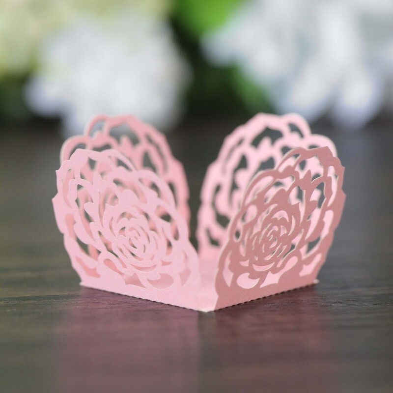 50 tk Šokolaadipakend Šokolaadialuse paber Õõnes magustoidukaunistus Šokolaadikommitopsid Roosist pitsist pakkepaber Pulmad