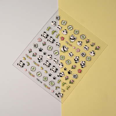 3D 5D slatka životinja panda dizajn Naljepnice za nokte Naljepnice Dekori za manikuru FEB-736