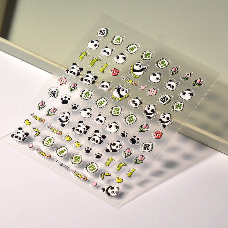 3D 5D slatka životinja panda dizajn Naljepnice za nokte Naljepnice Dekori za manikuru FEB-736