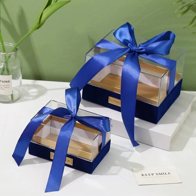 Läbipaistev akrüülist kinkekarp Moe vibu kingikarp Luksuslik pulmakäe kinkekarp emadepäeva kinkekarp Sünnipäevapeotarbed