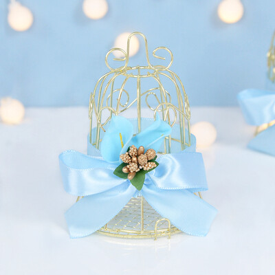 1/5 vnt Vestuvių mini metalinis auksinis paukščių narvelis saldainių dėžutės Kūdikių dušo dovanų dėžutė svečiams Gimtadienio dekoravimo reikmenys