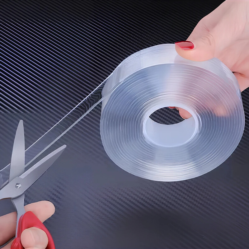 1M/3M/5M nanojuosta be trasų dvipusė permatoma daugkartinio naudojimo vandeniui atspari karščiui klijai, valomi 10 mm pločio automobilio įrankiai