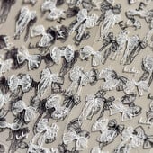 1 κομμάτι αυτοκόλλητα νυχιών με φιόγκο 5D ημιδιαφανές νήμα ελαφριά κορδέλα πολυτελείας ασπρόμαυρο αυτοκόλλητα διακόσμησης νυχιών με πέρλες