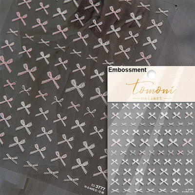 1 κομμάτι αυτοκόλλητα νυχιών με φιόγκο 5D ημιδιαφανές νήμα ελαφριά κορδέλα πολυτελείας ασπρόμαυρο αυτοκόλλητα διακόσμησης νυχιών με πέρλες