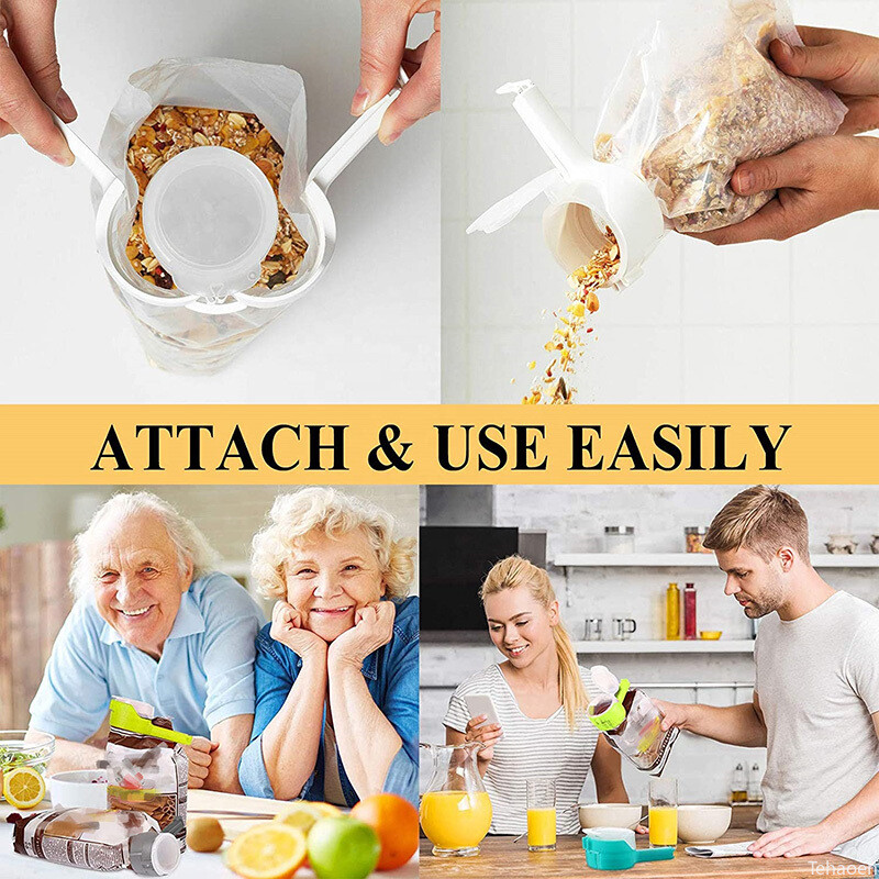 Clemă de etanșare pentru gustări Clemă de etanșare pentru păstrarea proaspetelor Economizor de alimente din plastic Dispozitive de bucătărie de călătorie Sigiliu pentru pungă de depozitare a alimentelor Clip pentru capac