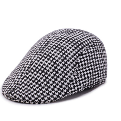 Φθινοπωρινό και χειμώνα καρό καπέλο πάπιας με βουρτσισμένο ύφασμα ζεστό μπερέ κλασικό χειμωνιάτικο καπέλο