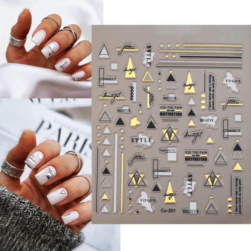Αυτοκόλλητο νυχιών με 1 σεντόνι Mix styles Χρυσό μπρονζέ Κομψό αυτοκόλλητο μανικιούρ περιτυλίγματος νυχιών Accept OEM Design CO-261