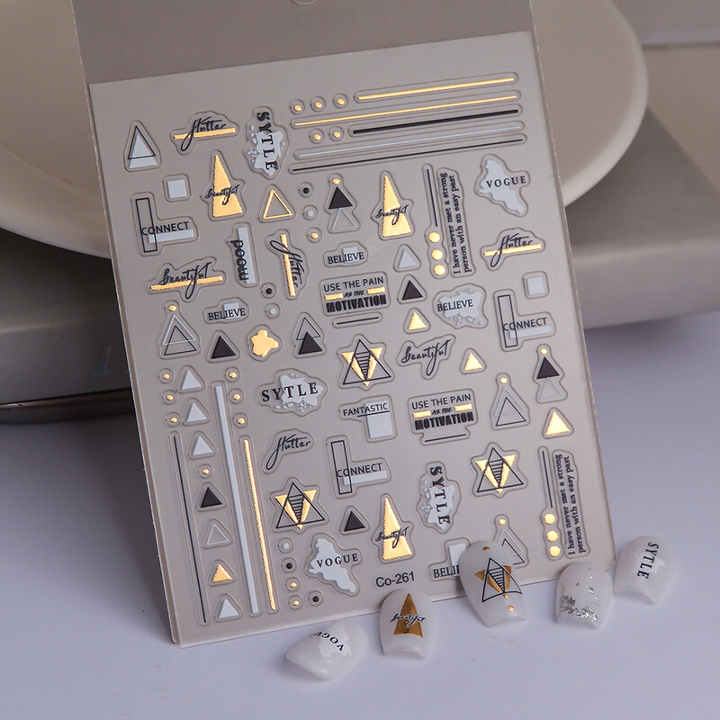Αυτοκόλλητο νυχιών με 1 σεντόνι Mix styles Χρυσό μπρονζέ Κομψό αυτοκόλλητο μανικιούρ περιτυλίγματος νυχιών Accept OEM Design CO-261