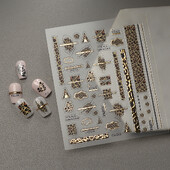 Αυτοκόλλητο νυχιών 1 τεμ 5D Αυτοκόλλητο με μοτίβο λεοπάρ ανάγλυφο αυτοκόλλητο συρόμενο αυτοκόλλητο νυχιών DIY Διακόσμηση νυχιών CO-263