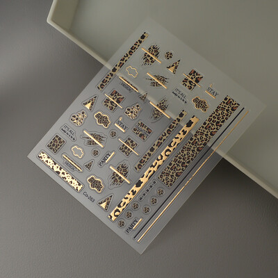 Αυτοκόλλητο νυχιών 1 τεμ 5D Αυτοκόλλητο με μοτίβο λεοπάρ ανάγλυφο αυτοκόλλητο συρόμενο αυτοκόλλητο νυχιών DIY Διακόσμηση νυχιών CO-263