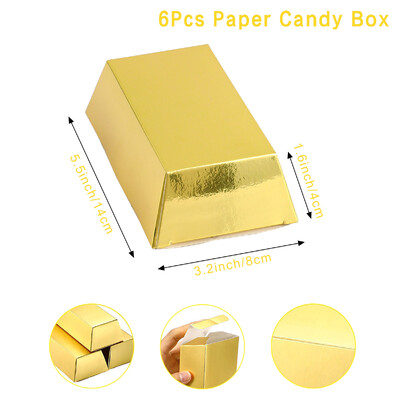 Popierinė aukso juostelė dovanų dėžutė Auksinis vakarėlis Favor Piratų tema Vakarėlio reikmenys Saldainių krepšys Gimtadienio vakarėlio dekoracijos Kūdikių dušas