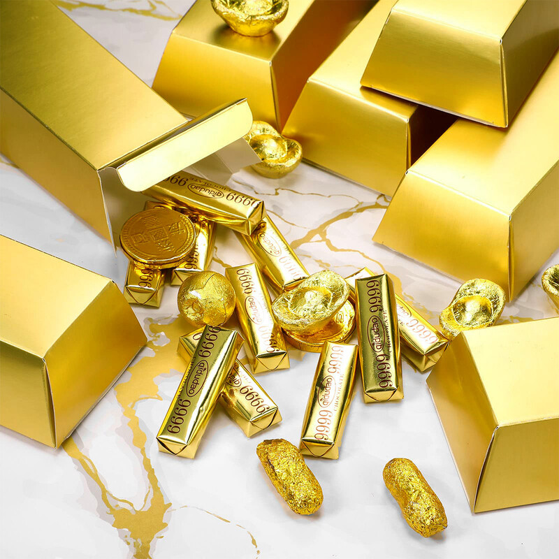 Popierinė aukso juostelė dovanų dėžutė Auksinis vakarėlis Favor Piratų tema Vakarėlio reikmenys Saldainių krepšys Gimtadienio vakarėlio dekoracijos Kūdikių dušas