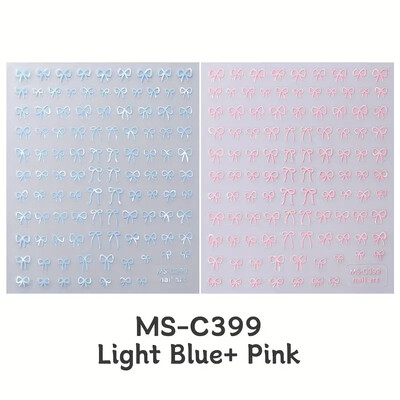 1/2db fekete fehér rózsaszín mini masni design köröm matrica öntapadó csipke szalagok masni pillangó matricák körömdíszítés