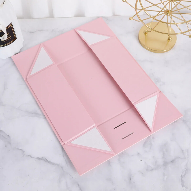 1 vnt. Kaspininė dovanų dėžutė, auksinės sulankstomos dėžutės pakavimo dėklai, rodomi lanko juostelės papuošalų dovanų dėžutė