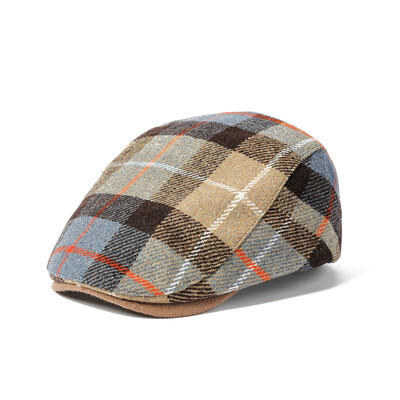 2023 m. rudens medvilninės languotos spaudos laikraščių kepuraitės, plokščios kepuraitės, vyrų ir moterų, tapytojų, berečių kepurės 142