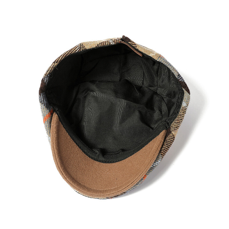 2023 m. rudens medvilninės languotos spaudos laikraščių kepuraitės, plokščios kepuraitės, vyrų ir moterų, tapytojų, berečių kepurės 142