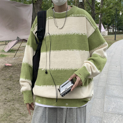 Hot Sale Αντίθεση χρώματος Φθινοπωρινό Χειμερινό Πλεκτό Πουλόβερ Πουλόβερ Μαύρο Κόκκινο Ριγέ Πλεκτό Πλεκτό Πουλόβερ E62