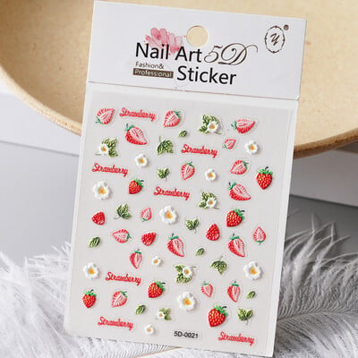 1kom 5D Kawaii naljepnica za nokte Šareno cvjetno slovo Nail Art Slider Crtani manikurni samoljepljivi ukrasi za nokte za djevojčice