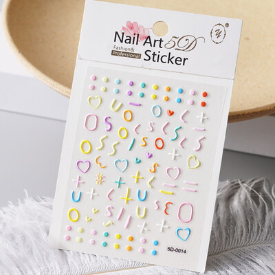 1kom 5D Kawaii naljepnica za nokte Šareno cvjetno slovo Nail Art Slider Crtani manikurni samoljepljivi ukrasi za nokte za djevojčice