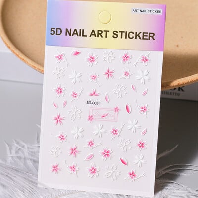 1kom 5D Kawaii naljepnica za nokte Šareno cvjetno slovo Nail Art Slider Crtani manikurni samoljepljivi ukrasi za nokte za djevojčice