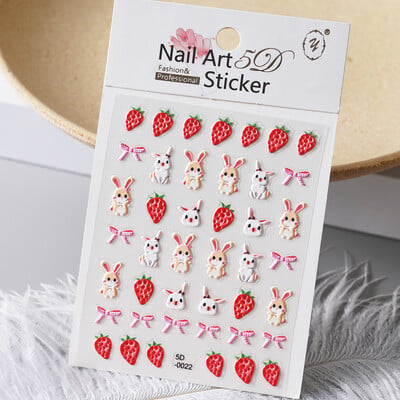 1kom 5D Kawaii naljepnica za nokte Šareno cvjetno slovo Nail Art Slider Crtani manikurni samoljepljivi ukrasi za nokte za djevojčice