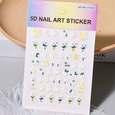 1kom 5D Kawaii naljepnica za nokte Šareno cvjetno slovo Nail Art Slider Crtani manikurni samoljepljivi ukrasi za nokte za djevojčice