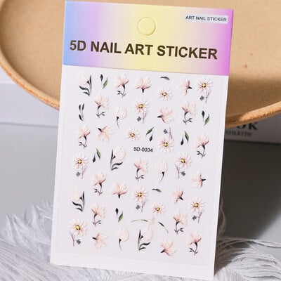 1kom 5D Kawaii naljepnica za nokte Šareno cvjetno slovo Nail Art Slider Crtani manikurni samoljepljivi ukrasi za nokte za djevojčice