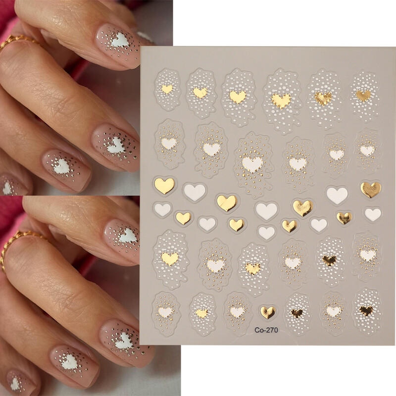 Χρυσό μπρονζέ αυτοκόλλητο νυχιών ακανόνιστου σχήματος Διακοσμήσεις νυχιών Αυτοκόλλητες χαλκομανίες Περιτυλίγματα νυχιών μανικιούρ CO-270