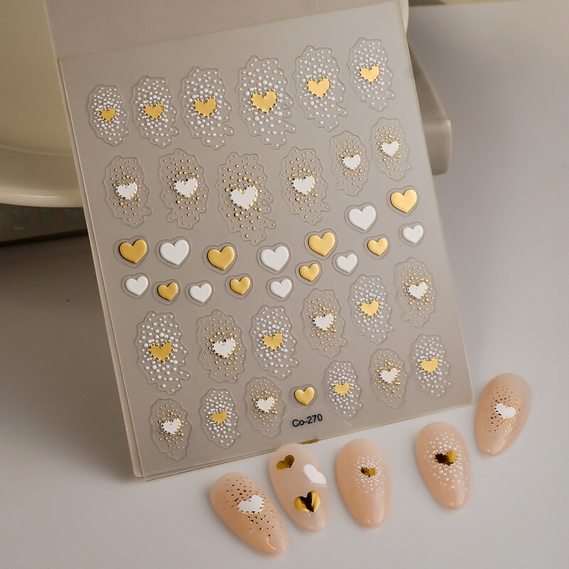 Χρυσό μπρονζέ αυτοκόλλητο νυχιών ακανόνιστου σχήματος Διακοσμήσεις νυχιών Αυτοκόλλητες χαλκομανίες Περιτυλίγματα νυχιών μανικιούρ CO-270