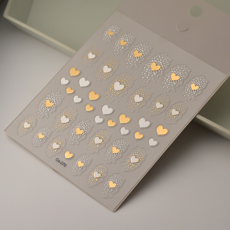 Χρυσό μπρονζέ αυτοκόλλητο νυχιών ακανόνιστου σχήματος Διακοσμήσεις νυχιών Αυτοκόλλητες χαλκομανίες Περιτυλίγματα νυχιών μανικιούρ CO-270