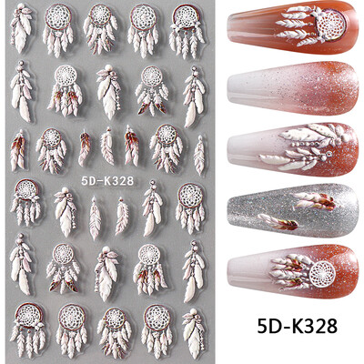 Αυτοκόλλητα νυχιών 5D Slider Σχέδιο κουκουβάγιας Ανάγλυφο Ολογραφικό Ονειροπαγίδα Αυτοκόλλητα Αυτοκόλλητα Μανικιούρ Είδη και Διακοσμητικά τέχνης