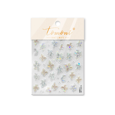 3D Fashion Jelly Flash Quadripetal Flower Butterfly Nail Art Naljepnice Dizajni za manikuru Visokokvalitetna samoljepljiva naljepnica T-4204