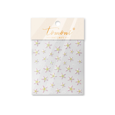3D Fashion Jelly Flash Quadripetal Flower Butterfly Nail Art Naljepnice Dizajni za manikuru Visokokvalitetna samoljepljiva naljepnica T-4204
