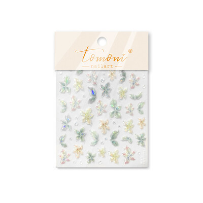 3D Fashion Jelly Flash Quadripetal Flower Butterfly Nail Art Naljepnice Dizajni za manikuru Visokokvalitetna samoljepljiva naljepnica T-4204