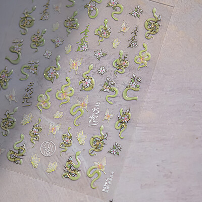 3D Fashion Jelly Flash Quadripetal Flower Butterfly Nail Art Naljepnice Dizajni za manikuru Visokokvalitetna samoljepljiva naljepnica T-4204