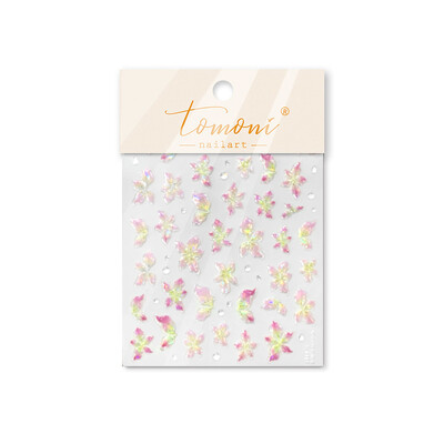 3D Fashion Jelly Flash Quadripetal Flower Butterfly Nail Art Naljepnice Dizajni za manikuru Visokokvalitetna samoljepljiva naljepnica T-4204