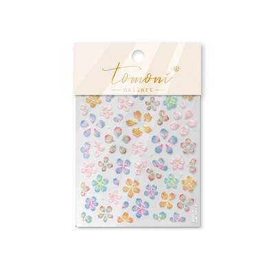 3D Fashion Jelly Flash Quadripetal Flower Butterfly Nail Art Naljepnice Dizajni za manikuru Visokokvalitetna samoljepljiva naljepnica T-4204