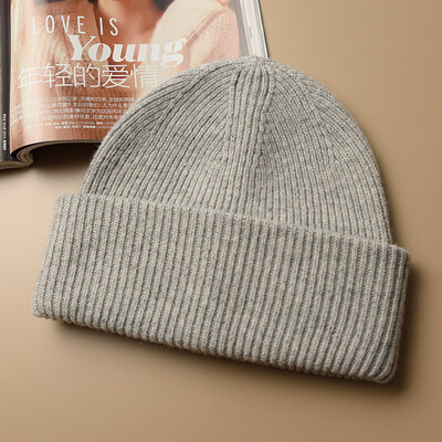 Unisex Μεγάλο μέγεθος Χειμερινά Πλεκτά Φασόλια Πλεκτά Γυναικεία Μόδα Μασίφ ζεστό κασμίρ μαλλί Skullies Beanies Γυναικεία χοντρά καπέλα