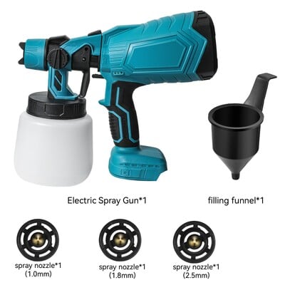 Pistol de pulverizare electric portabil fără fir de 1000 ml Pulverizator de vopsea de uz casnic Mobilier auto Acoperire din oțel Aerograf pentru baterie Makita 18V