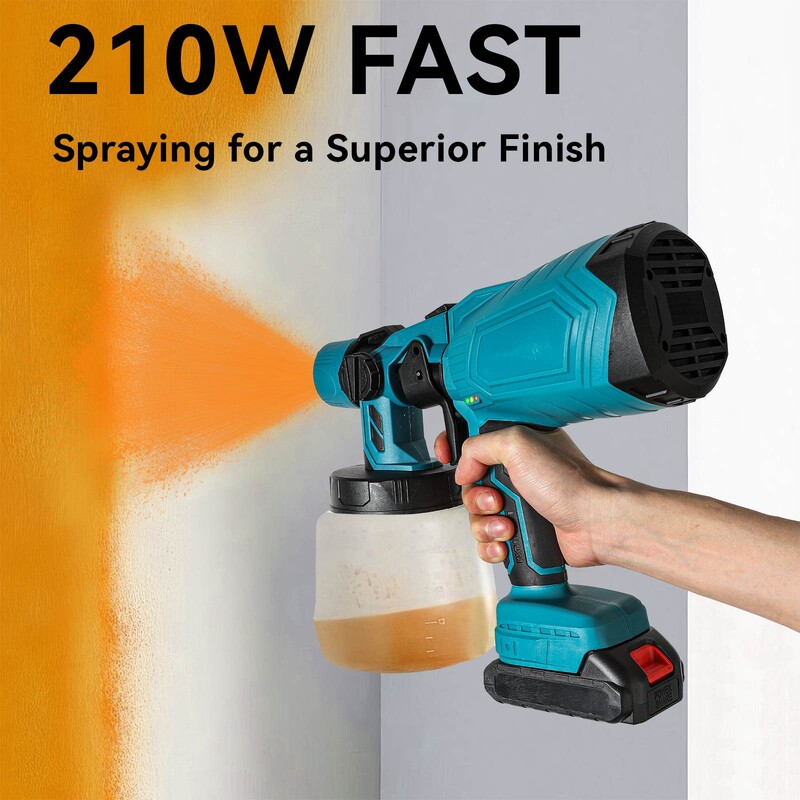 Pistol de pulverizare electric portabil fără fir de 1000 ml Pulverizator de vopsea de uz casnic Mobilier auto Acoperire din oțel Aerograf pentru baterie Makita 18V