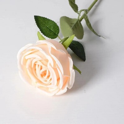 Igényes 12db/tétel fehér műrózsa virágok hosszú ágú műrózsák esküvőre Valentin napi otthoni menyasszonyi csokor