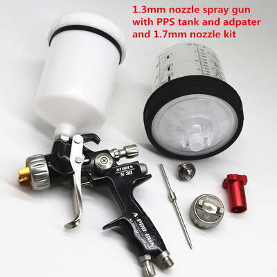 Pištolj za prskanje s pištoljem za boju automobila od 1,3 i 1,7 mm sa spremnikom za miješanje od 600 CC i adapterom za raspršivanje laka za raspršivanje boje / pištolj za raspršivanje na zrak / zračni alati